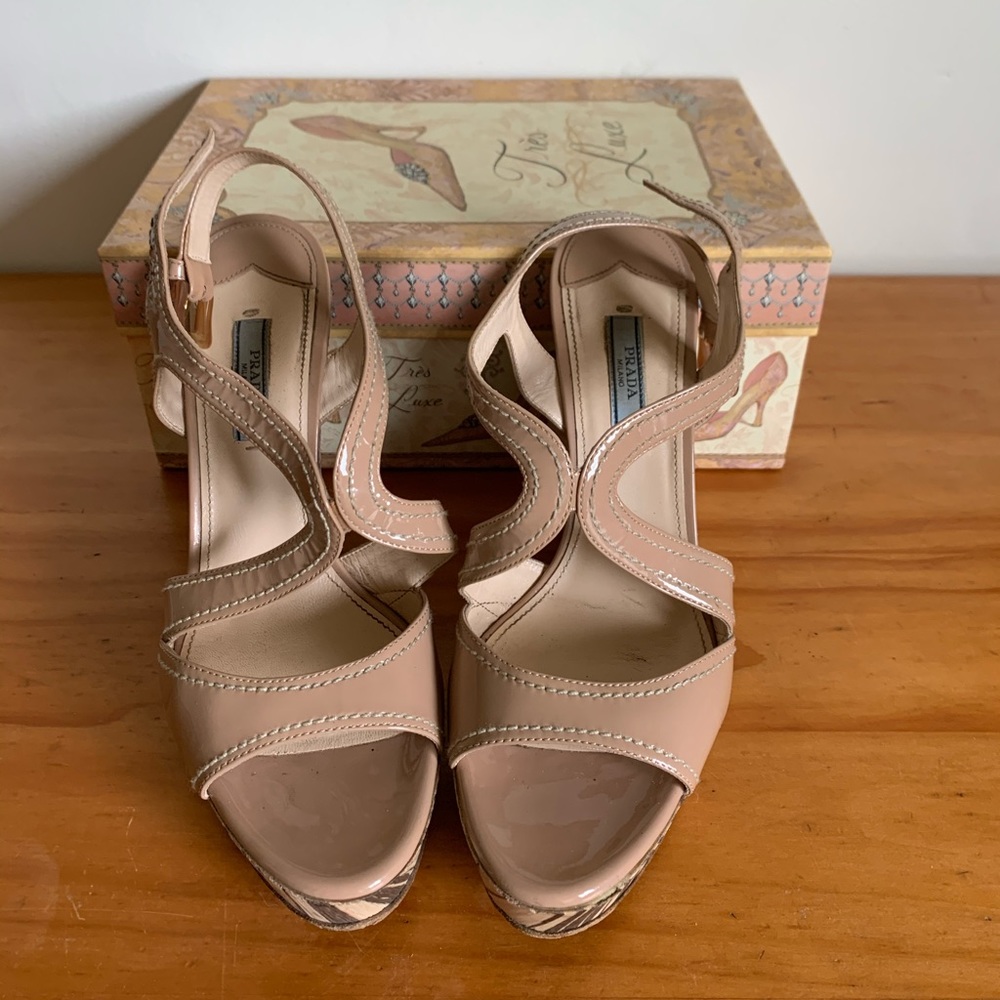 Nude Prada wedges great condition!